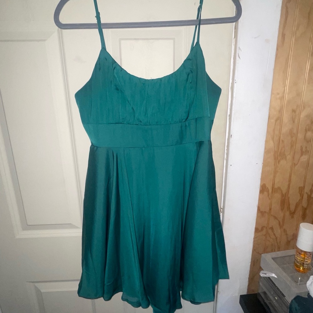 green mini dress
